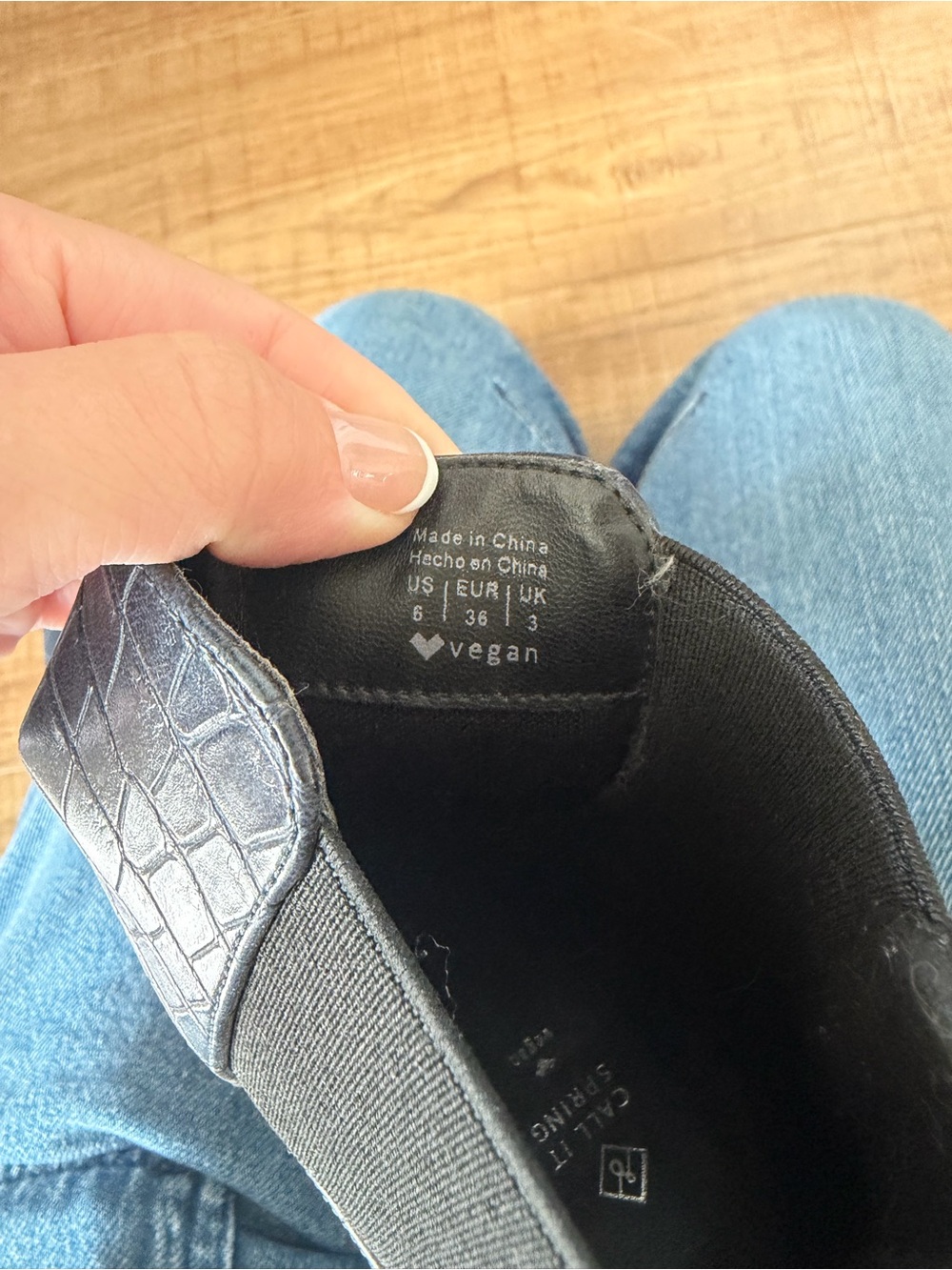 Call It Spring Navy Croc-Embossed Pointed Chelsea Booties - Picture 2 of 2